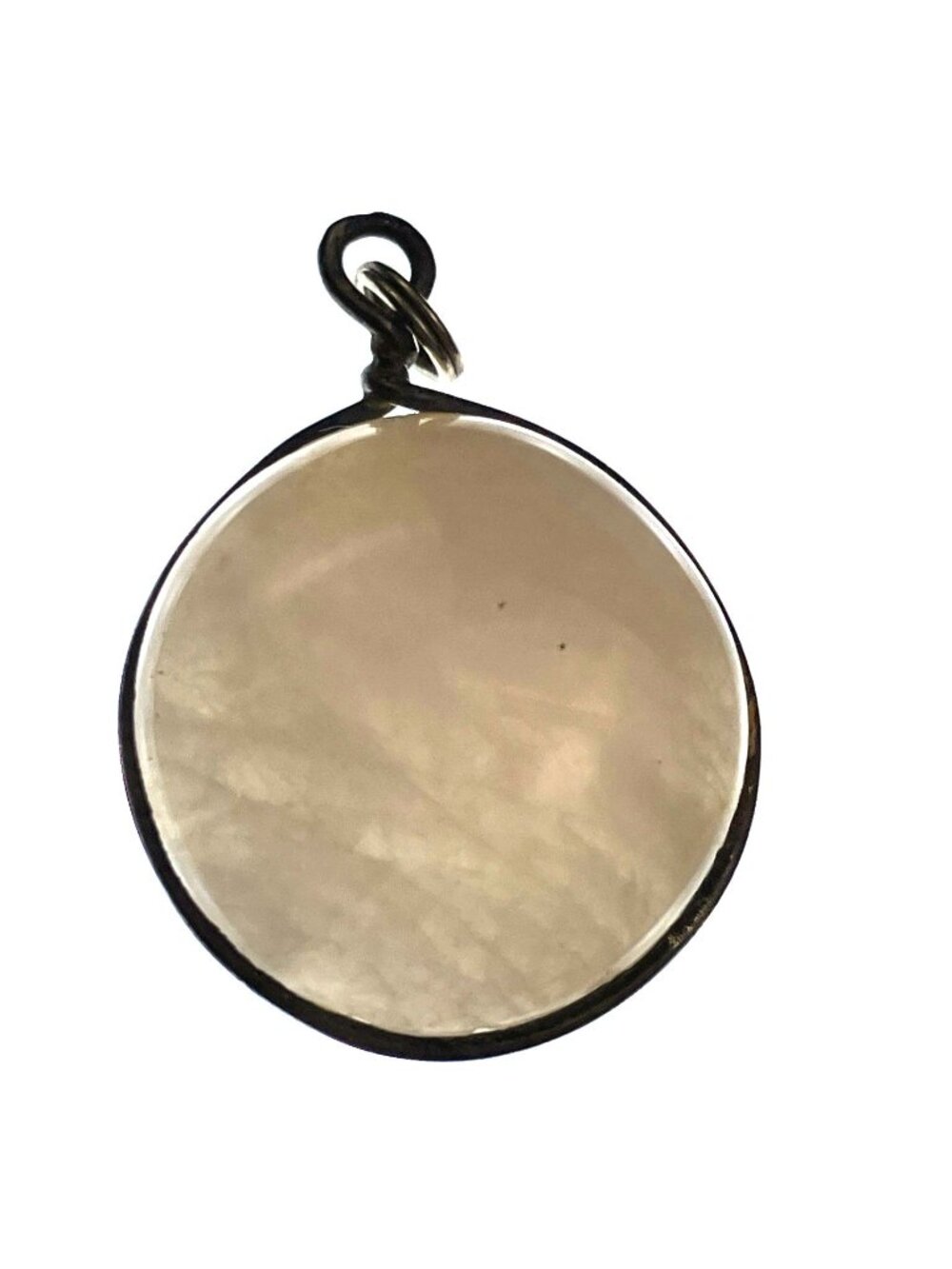 Vintage Polished Natural Moonstone Sterling Housing Wire Studio Artisan Moon